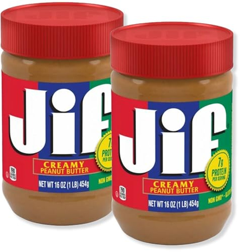 Jif Creamy Peanut Butter 2er Set (2x454 g) – Cremige Erdnussbutter – Doppelpack zusammengestellt durch Pikaflor