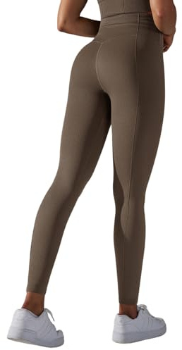 Generisch Legging pour femme - Pantalon de yoga - Pantalon de sport tricoté sans coutures - Couleur pêche - Pantalon de yoga pour femme - Taille haute - Hanches - Montrer la course - Pantalon de