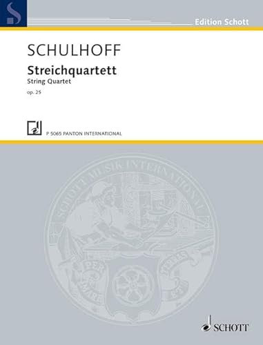 Streichquartett G-Dur: für zwei Geigen, eine Bratsche und ein Violoncello. op. 25. WV 43. Streichquartett. Partitur und Stimmen. (Edition Schott)