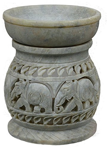 Himmlische Düfte Aroma Duftlampe Speckstein Elefant 11,5 x 9,0 x 9,0 cm