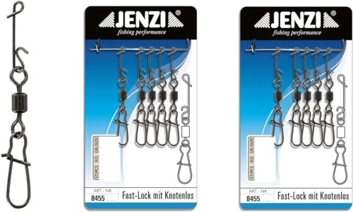 blntackle76 Set: 2 Packungen (10 Wirbelkarabiner) Knotenlosverbinder mit Wirbel brüniert,14, 20 & 24kg von Jenzi +gratis Petri Aufkleber