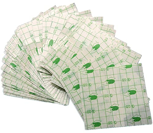 wordmouk 50pcs Waterproof Plaster Transparent Adhesive Medical Wound Dressing Tape Fixer Plaster Stretch Fixation Tape Tattoo Aftercare Bandage Anti-Allergic self-Paste (10 * 12CM)