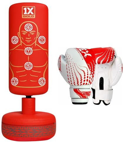 ONEX Kids Punch Bag Free Standing - Junior Boxing Set with Adjustable Stand Suitable for Children Ages 3–7 Punching Kickboxing MMA & Fitness Training