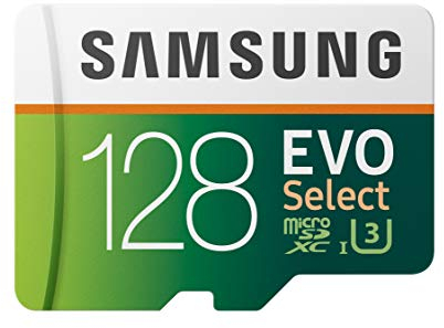 SAMSUNG: EVO Select 128GB MicroSDXC UHS-I U3 100MB/s Full HD & 4K UHD Memory Card with Adapter (MB-ME128HA)