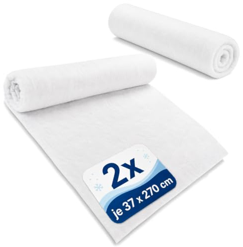 com-four® 2X Schneematte für Weihnachtsdekoration je 240 cm lang | Rolle