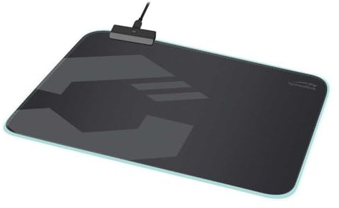 Speedlink LEVAS LED Soft Gaming Mousepad – Alfombrilla de ratón iluminada – Alfombrilla de Mouse Antideslizante – Enrollable, tamaño M, Negro
