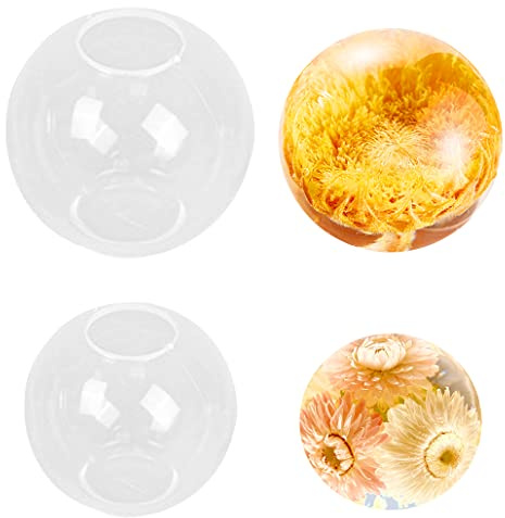 iSuperb 2Pcs Silikonform Kugel Resin Formen Schmuck Kugelform Silikonformen Epoxidharz Schmuckform für Harz Gießen Ball Schlüsselanhänger Runde Silikon Form für Resin Epoxy DIY Dekoration