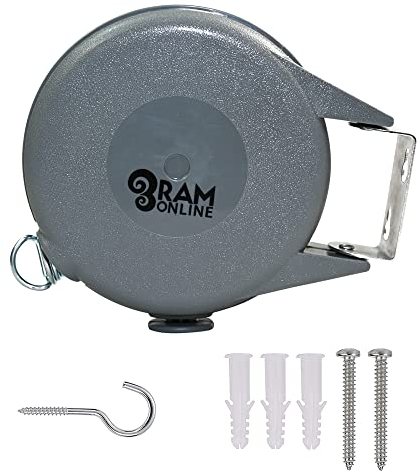 Ram® Heavy Duty Outdoor Retractable Clothes Line Laundry Drying Washing LineClothes Line 15M