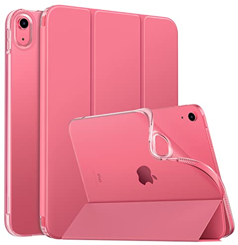 MoKo Case for New iPad (A16) 11th Generation 2025/10th Gen 2022, iPad 11/10.9 Cover Soft TPU Translucent Frosted Back Cover Slim Shell Protective with Adjustable Angles, Auto Wake/Sleep,Watermelon