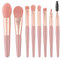 WitBicg Pinceaux Maquillages Yeux, 8 Pièces Pinceau Fond De Teint Nettoyant Pinceaux Maquillage Pinceau Blush Pinceau Fond De Teint Fluide Professionnel Set(Rose)