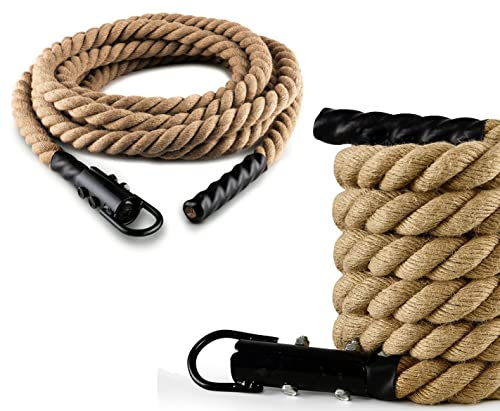 G5 HT SPORT Fune Corda da Arrampicata Diametro 38 MM | 4/5/6 MT | Canapa Intrecciata | Corda per Fitness Fune Arrampicata Potenziamento Allenamento Muscolare (6 MT)