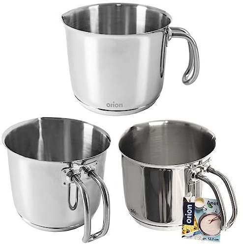 orion group Kasserolle Topf Milchtopf Kochtopf aus Edelstahl 12,5 cm 1 L | Anett