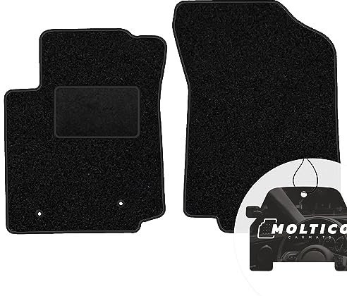 moto-MOLTICO Vorne Fußmatten Auto Velours Autoteppiche Schwarz Automatten Set 2-teilig passend für Toyota Aygo II ab 2014