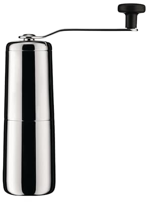 Alessi Slow coffee KT01 - Macinacaffè di Design, in Acciaio Inossidabile 18/10 con Pomolo in Resina Termoplastica