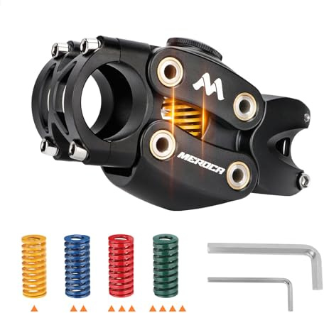 MEROCA Suspension Stem for Bikes, Shock-Absorbing Bicycle Handlebar Stem, Bike Stem Mountain Bike Stem Short Handlebar Stem for Road Bikes, MTB, BMW, Gravel Bikes, Ebike（SS01