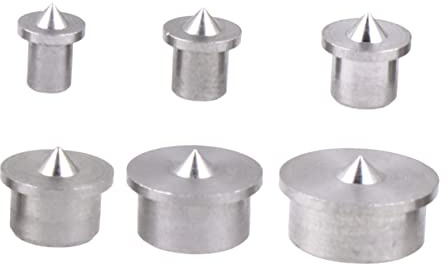 Dübel Zentriersatz aus Edelstahl 6 Stück 4 5 6 8 10 12 Mm | Markiert die Exakte Bohrposition, Präzise Ausrichtung Beim Holzverbinden, Silberfarbene Ausführung