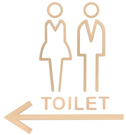 VOSSOT Selbstklebendes Toilettenschild 4er Set - Gästeaufkleber Türschild ideale Dekoration für innen und außen (Gold)