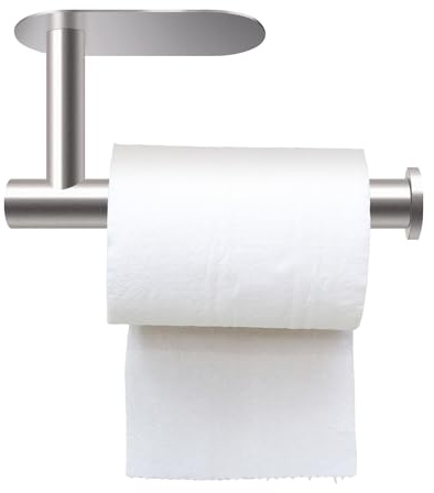 Küchenrollenhalter - Ohne Bohren für Bad und Küche - Küchenrollenhalter Silber, Papierrollenhalter Edelstahl, Küchenpapierhalter Wand