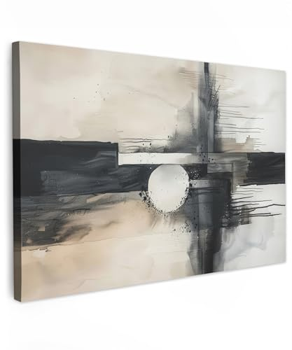 MuchoWow© Wandbilder Groß XXL Schlafzimmer Home Deko Wohnung Bild | 120x80 cm - Wohnzimmer Fotoleinwand Wand Bilder Leinwand Wall Decor Modern - Kunst - Grau - Industrial - Weiß