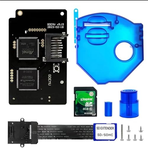 GDEMU V5.15 & V5.15b Optical Drive Emulation Board for SEGA Dreamcast - Remote Card Mount Kit with SD Extension Cable, Compatible with DC VA1 Console (Blue V5.15)