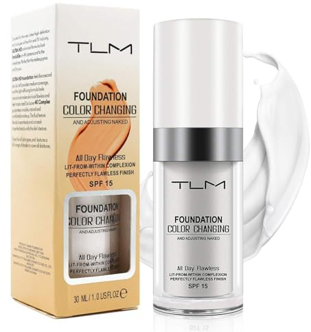 Farbwechselnde Flüssig Foundation, SPF 15 Ganzen Tag Einwandfrei Concealer Foundation Make Up, Feuchtigkeitsspendende Lang Anhaltender Makeup Halt Foundation, Anpassung Nackt, Leichtgewicht