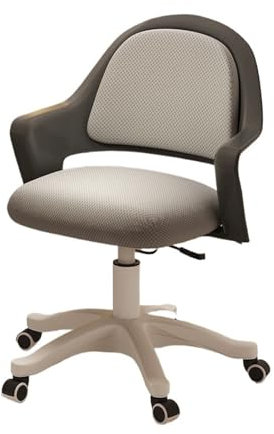 Zhaoj24-05 Bürostuhl Ergonomischer Kleiner Bürostuhl mit Lift, Computerstuhl, bequemer Bürostuhl, Heim-Rückenlehne, Arbeitsstuhl, Schlafzimmer-Schreibtischstuhl Schreibtischstuhl(Grigio)