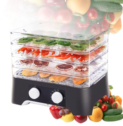 Freeze Dryer Machine, 235W Food Dehydrator, 35-70°C wide temp Control, 360° Cycle Heating, Fruit Dehydrator with 4-Tray Dryer, Detachable Network Disk, for Beef Jerky, Meat, Fruit