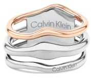 Calvin Klein Ring für Damen Kollektion CK WAVY aus Edelstahl Bicolor oder Goldfarben