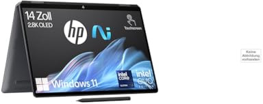 HP OmniBook Ultra Flip, Convertible Copilot+ PC, 14 Zoll 2,8K OLED Touchscreen 300 Nits, Intel Core Ultra 7 258V, 32 GB RAM, 2TB SSD, Intel Arc Graphics, QWERTZ, Eclipse Gray 700 Multi Pen
