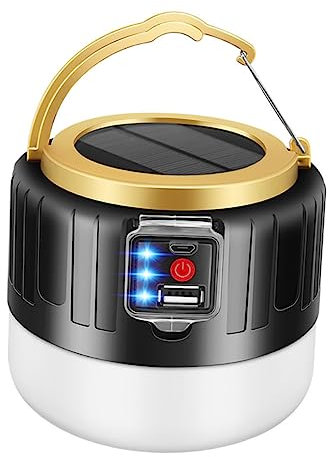 NAMOARLY Campinglampe Mit Solarenergie Und Usb-aufladung Tragbare Wasserdichte Laterne Für Outdoor-aktivitäten Mit Fernbedienung Und Powerbank-funktion