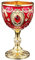 perfk Agua con Relieve, Vino Metal, vajilla Regalo, Mini cáliz para Beber, para champán, cóctel o Cena, Oro Rojo