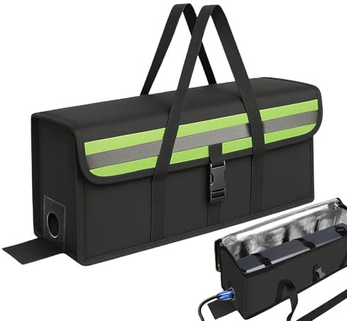 Zilchx Ebike Akkutasche, Feuerfeste Akkutasche bis 2300 °C, 8 Schichten Brandschutzbox, Wasserdicht Explosionssicher Lipo-Sichere Tasche, zum Laden Transportieren Lagern, 51x16x16cm (1PCS, L)