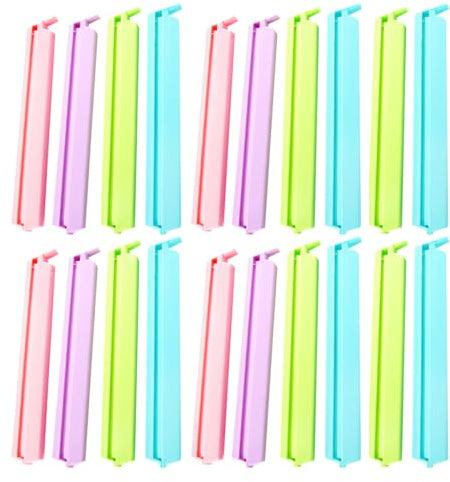 ABOOFAN 24Pcs Snack Bag Sealing Clips of Food Sealer Clips for Airtight Food Storage for Snacks Dry Fruits and Bread Plastic Clamp for Home Use