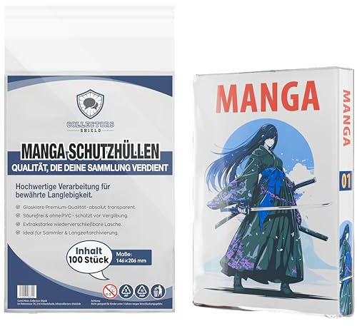 Manga & Taschenbuch - Buste protettive trasparenti per libri tascabili, 146 x 206 mm, 100 pezzi