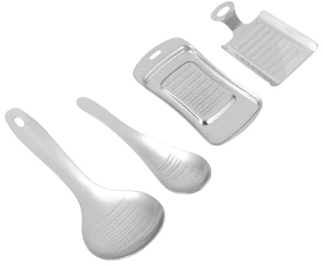 Alipis Rallador De Jengibre Acero Inoxidable 4 Piezas Multifuncional Rallador De Ajo y Utensilios De Cocina Práctico Para Preparación y Purés