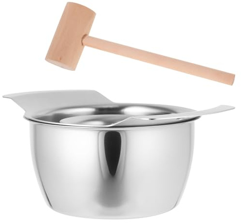 UKCOCO Pelador de Granadas Acero Inoxidable con Cuenco y de Madera Herramienta de Cocina Práctica para Pelar y Desgranadora Utensilio Portátil para Hogar y Uso Comercial
