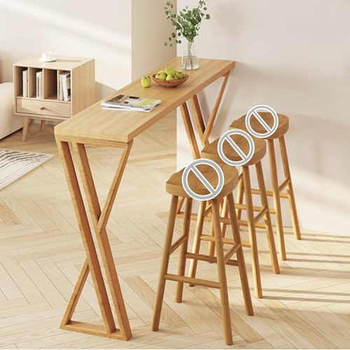 Smala Barbord, Högt Bord, Stile Legno Grezzo, Lätta att Montera, Lämpliga för Bistroer, Matsalar, Smala och Långa, Platsbesparande(200x105x50CM/79x41x16IN)