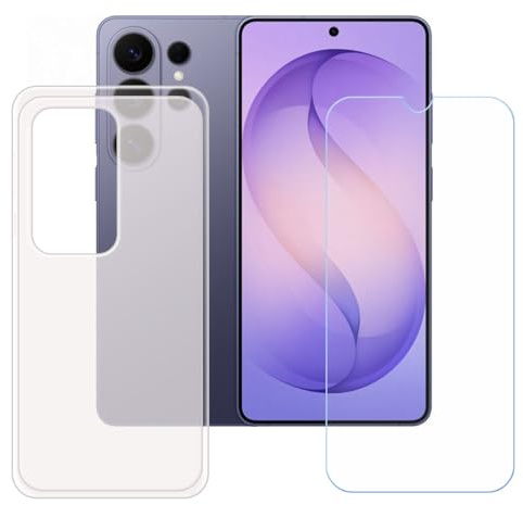 BMPNLSZ Funda para Samsung Galaxy S26 Ultra Screen Protector, Translúcido Suave Silicona TPU Canica Carcasa Caso Case + Cristal Templado Film Vidrio (6,9)