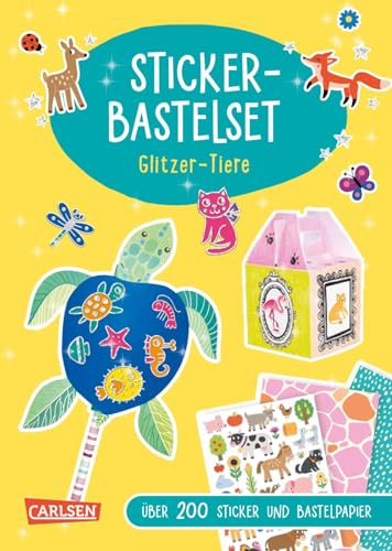 Bastelset für Kinder: Sticker-Bastelset: Glitzer-Tiere: Über 200 magische Sticker und Bastelpapier | Bastelbuch ab 5 Jahre mit Glitzerstickern und Step-by-Step-Anleitungen für Mädchen und Jungen