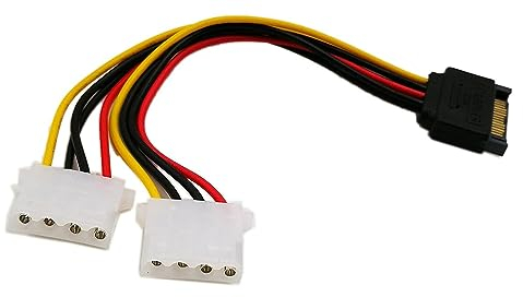 zdyCGTime 15,2 cm SATA pin maschio a Dual 4 pin femmina IDE hard drive cavo di alimentazione convertitore adattatore a Y, LP4 Molex maschio a femmina per 12 V/5 V IDE HDD DVD