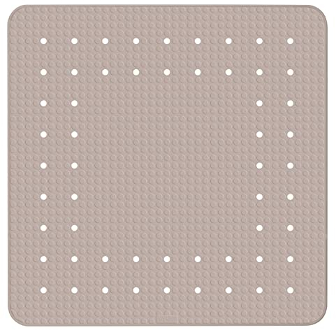 Wenko Tappeto Antiscivolo per Doccia, Gomma Naturale, Marrone, 55 x 6 x 6 cm