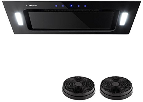 Klarstein HEKTOR SL - Hotte aspirante murale, 60 cm de large, Circulation d'air, Aspiration jusqu'à 530 m³/h, Filtre aluminium, Inclus 2 filtres, Noir