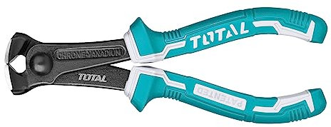 TOTAL - Pinza da Taglio Frontale | 160 mm | Ideale per Tagliare Filo, Cavo o Plastica | Manico Ergonomico Antiscivolo | Realizzata in Cromo Vanadio | Manico Bimateriale