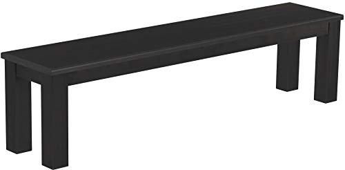 B.R.A.S.I.L.-Möbel Brasilmöbel Sitzbank 180 cm Rio Classico Ebenholz Massivholz aus Pinie, Verschiedene Größen & Farben, ideal für Esszimmer & Küche
