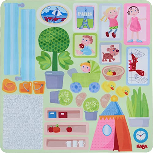 HABA Little Friends Puppenhaus Klebe-Deko-Accessoires – Dekorationsset für kreative Raumgestaltung ab 3 Jahren – 125 Teile für individuelles Design – 1306157001