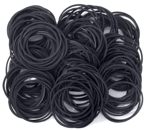 200pcs Black Natural Rubber Elastic Bands Heavy Duty Bands for Hair Home, Pens, Catapults, Bills, Bank Paper, Office Supplies(38mm)