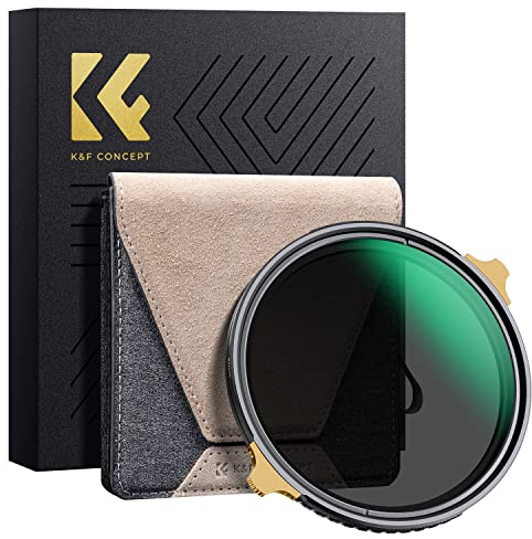 K&F CONCEPT 82mm Variable ND2-32 Filter with Brass Frame, Improved HD 36-Layer Coating Optical ND Adjustable ND2 to ND32 with Leather Filter Bag (Nano-X PRO Flagship Series)