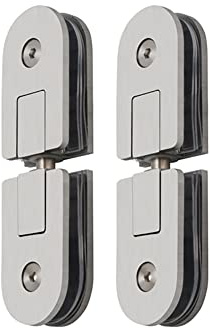 Aiyomi Rahmenloses Glastürscharnier 360 Grad Drehscharnier Klemme Für Badezimmertür 304 Edelstahl Duschtür-Zubehör Weinschrank Vitrine Ersatz-Kit Für 5-10mm Gehärtetes Glas (2 Pcs)