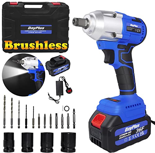 DEWALT 21V 3-in-1 Cordless Impact Wrench & Driver, 1/2 Drive, 420Nm Torque, Brushless, 6.0Ah Battery for Car & Home