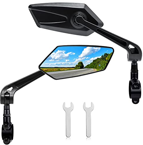Fahrradspiegel für E-Bike Rückspiegel Fahrrad Fahrradspiegel Klappbar Bike Mirror Fahrradspiegel Extra Große Spiegelfläche für Lenker 20-28mm, Mountainbike Rennrad Rennräder